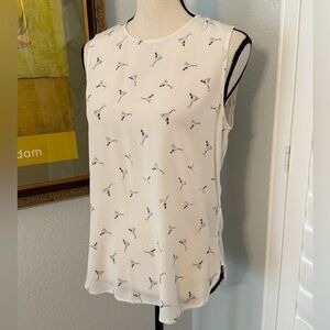 Martini print, sleeveless silk top from Equipment